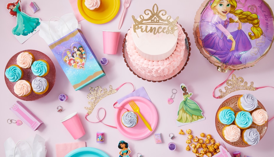 Princess party décor and tableware