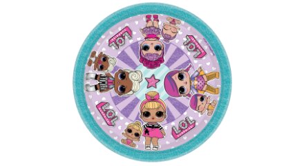 Paper plate with L.O.L Surprise dolls print