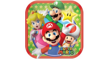 Paper plate with Super Mario characters print