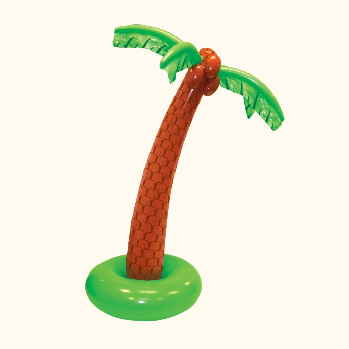A jumbo inflatable palm tree party prop.