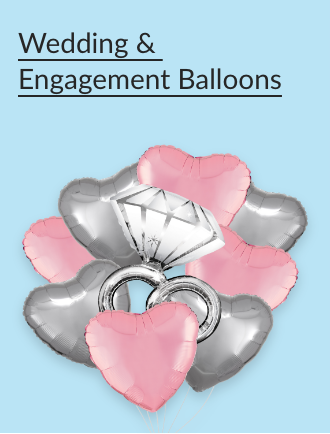 Heart-shaped balloons with a diamond ring balloon