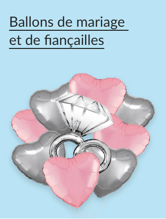 Ballons en forme de cœur avec un ballon en forme d’anneau à diamant.