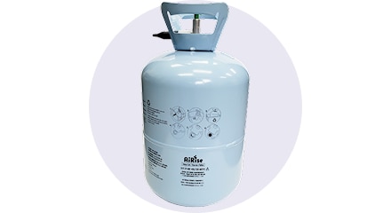 A helium tank. 