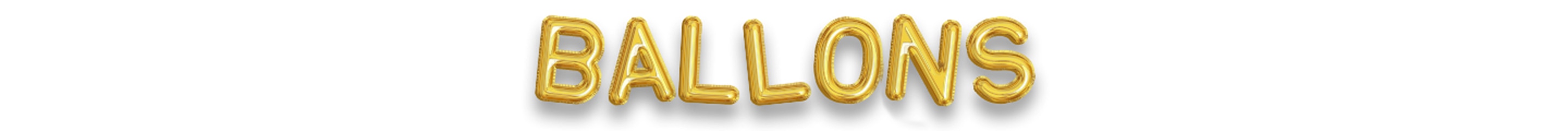 Inflatable letter balloons spelling out the word 'Balloons.