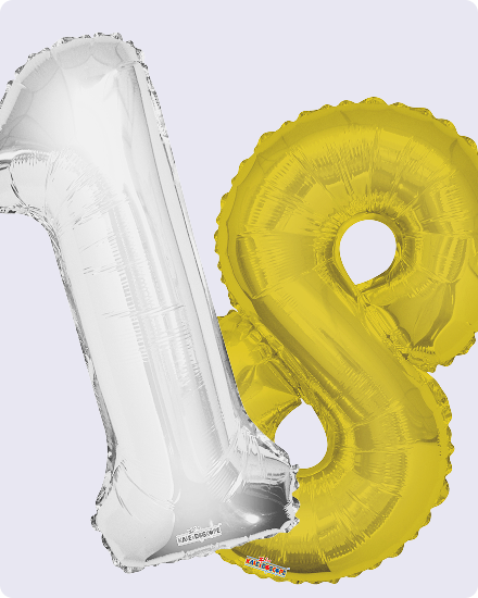 An inflatable silver number 0 balloon.