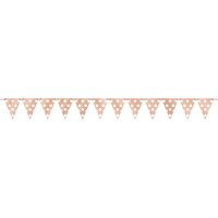 Rose Gold Dots Large Paper Pennant Banner Front_Flat
