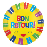 Ballon en aluminium à rayures Bon Retour, français Front_Flat