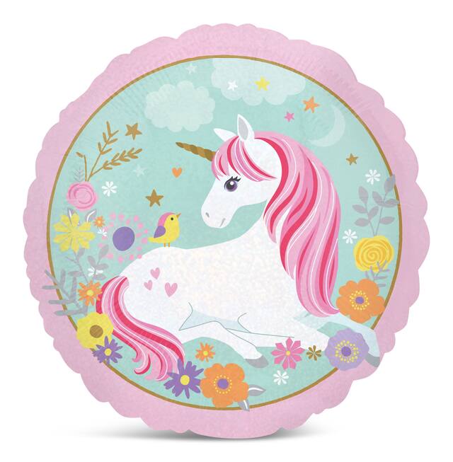 Ballon de licorne magique, 18 po, français Front_Flat