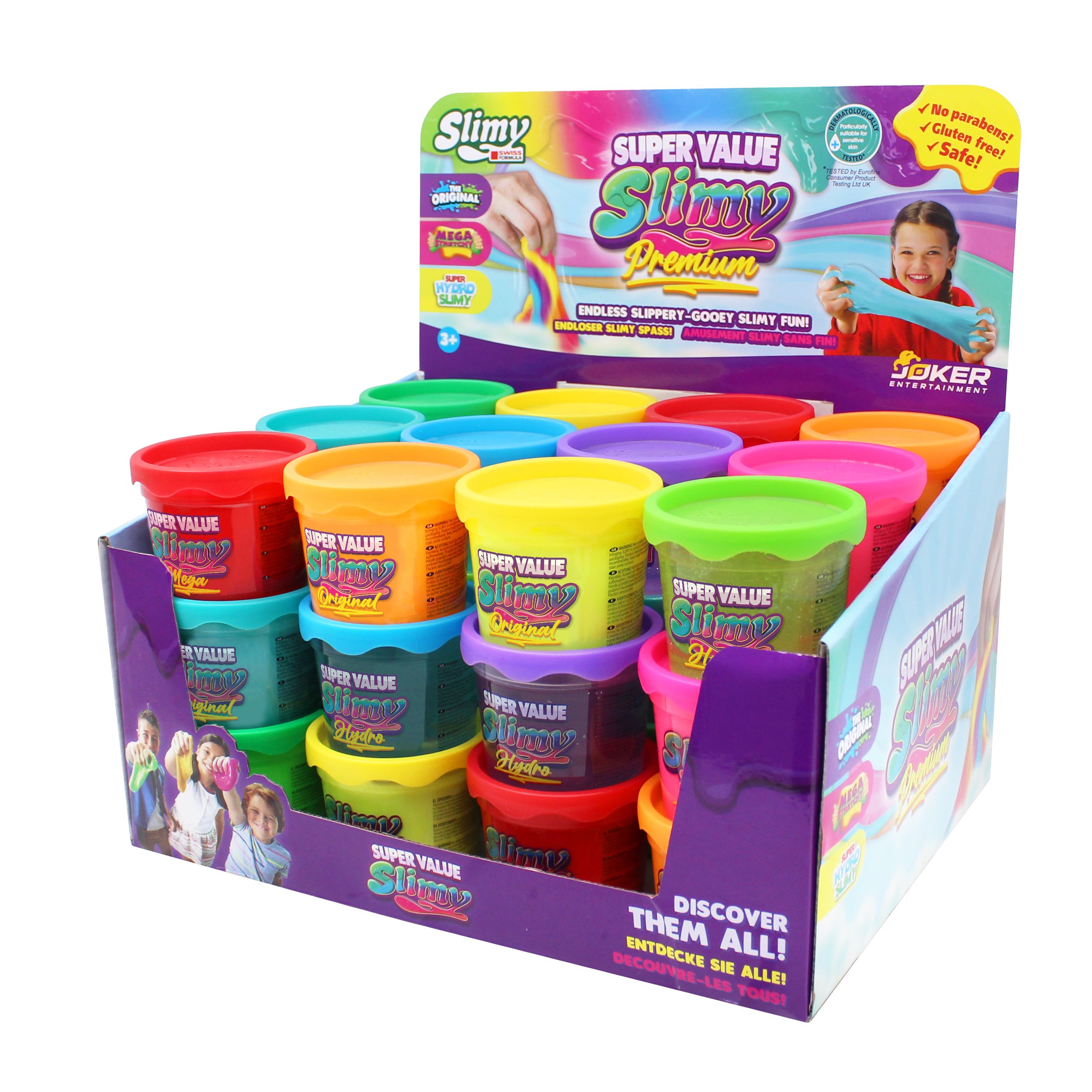 Super Value Slimy Slimes Single Can, Multi-Coloured, Ages 3+, for Arts & Crafts/Birthday Favour Front_Three_Fourths_Angled_Left