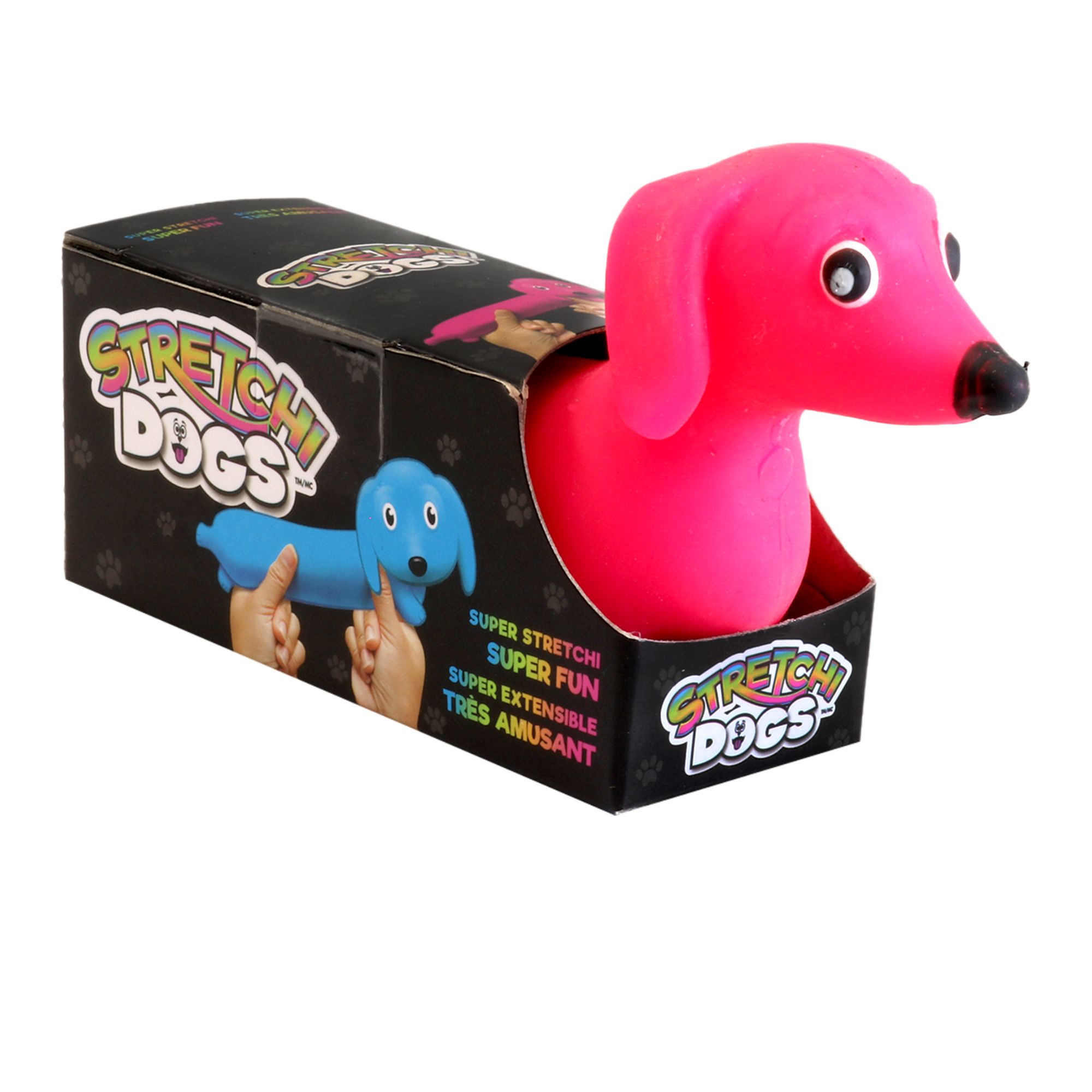 Stretchi Neon Stress Dog, Multi-Coloured, Ages 6+, for Birthday/Party Favour Front_Three_Fourths_Angled_Left