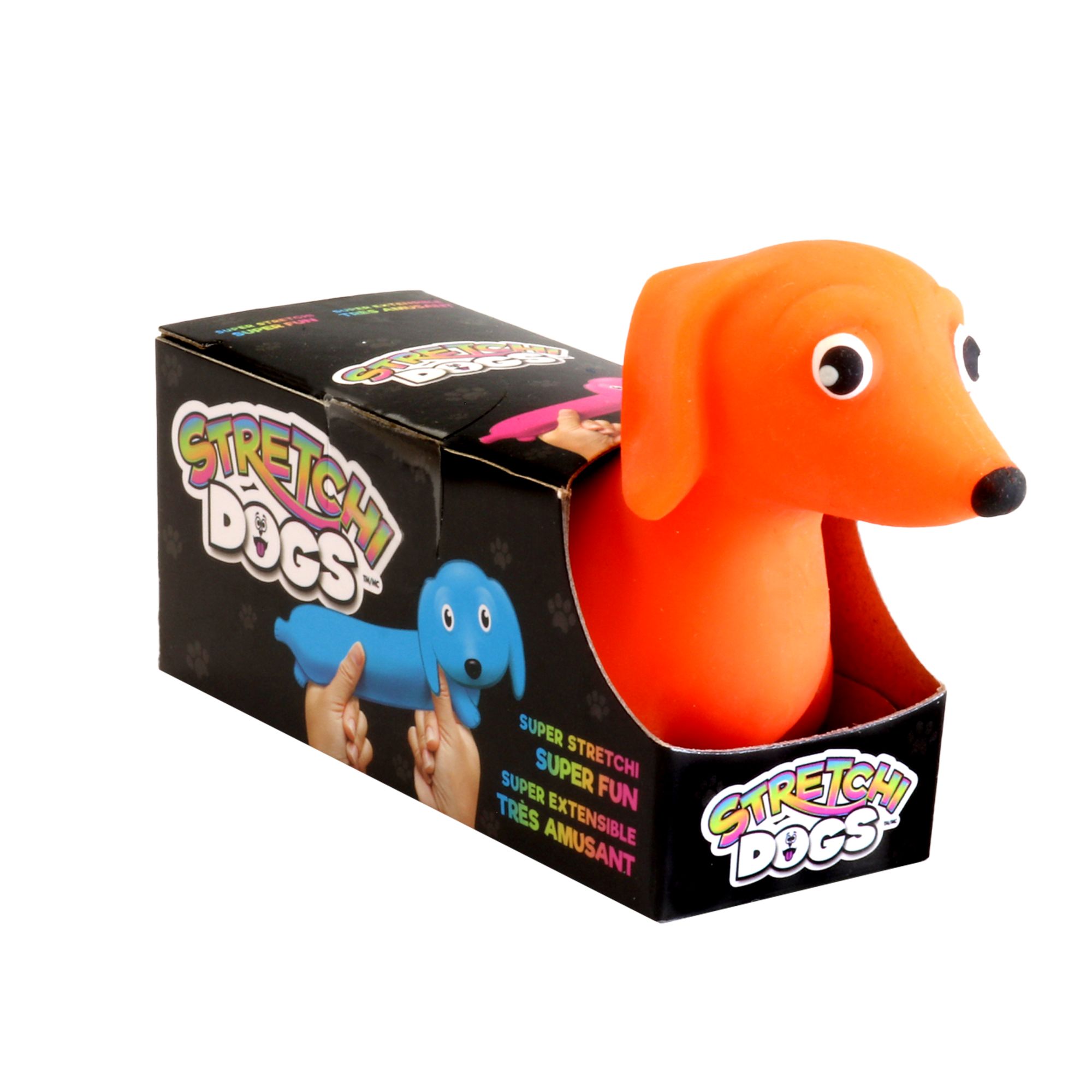 Stretchi Neon Stress Dog, Multi-Coloured, Ages 6+, for Birthday/Party Favour Front_Three_Fourths_Angled_Left