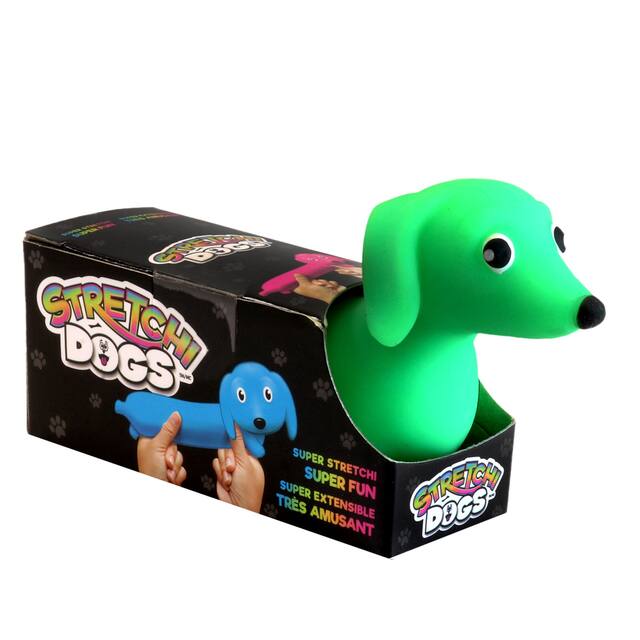 Stretchi Neon Stress Dog, Multi-Coloured, Ages 6+, for Birthday/Party Favour Front_Three_Fourths_Angled_Left