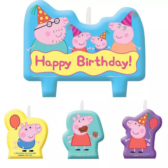 Peppa Pig Birthday Candle Set, 4-pc Front_Flat