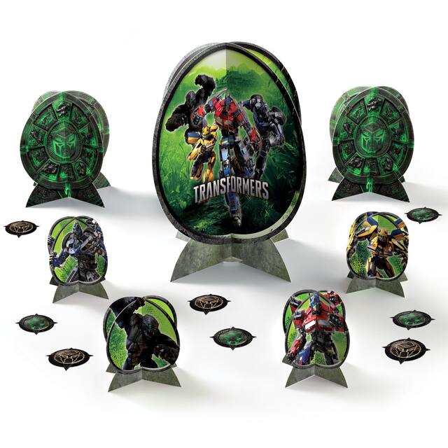 Transformers Table Decorating Kit Centerpieces with Confetti, Green, 12-in, 20-pk, for Birthday Party Front_Elevated