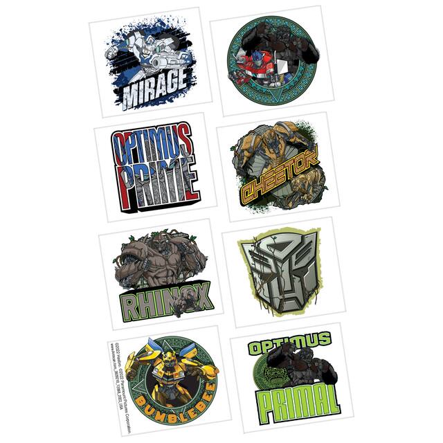 Transformers Optimus Prime/BumblebeeAssorted Temporary Tattoos, Green, 8-pk, Wearable Favours  for Birthdays Front_Flat