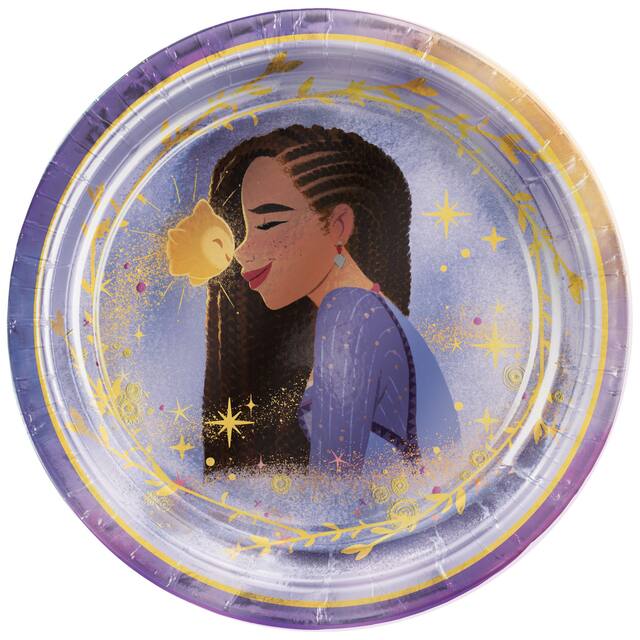 Disney Wish Asha Foil Appetizer Plates, 7-in, 8-pk Overhead_Flat