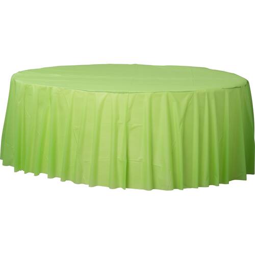 Round Plastic Reusable Table Cover, Assorted Colours, 84-in, for Christmas/Thanksgiving/New Year's Eve/Birthday Party