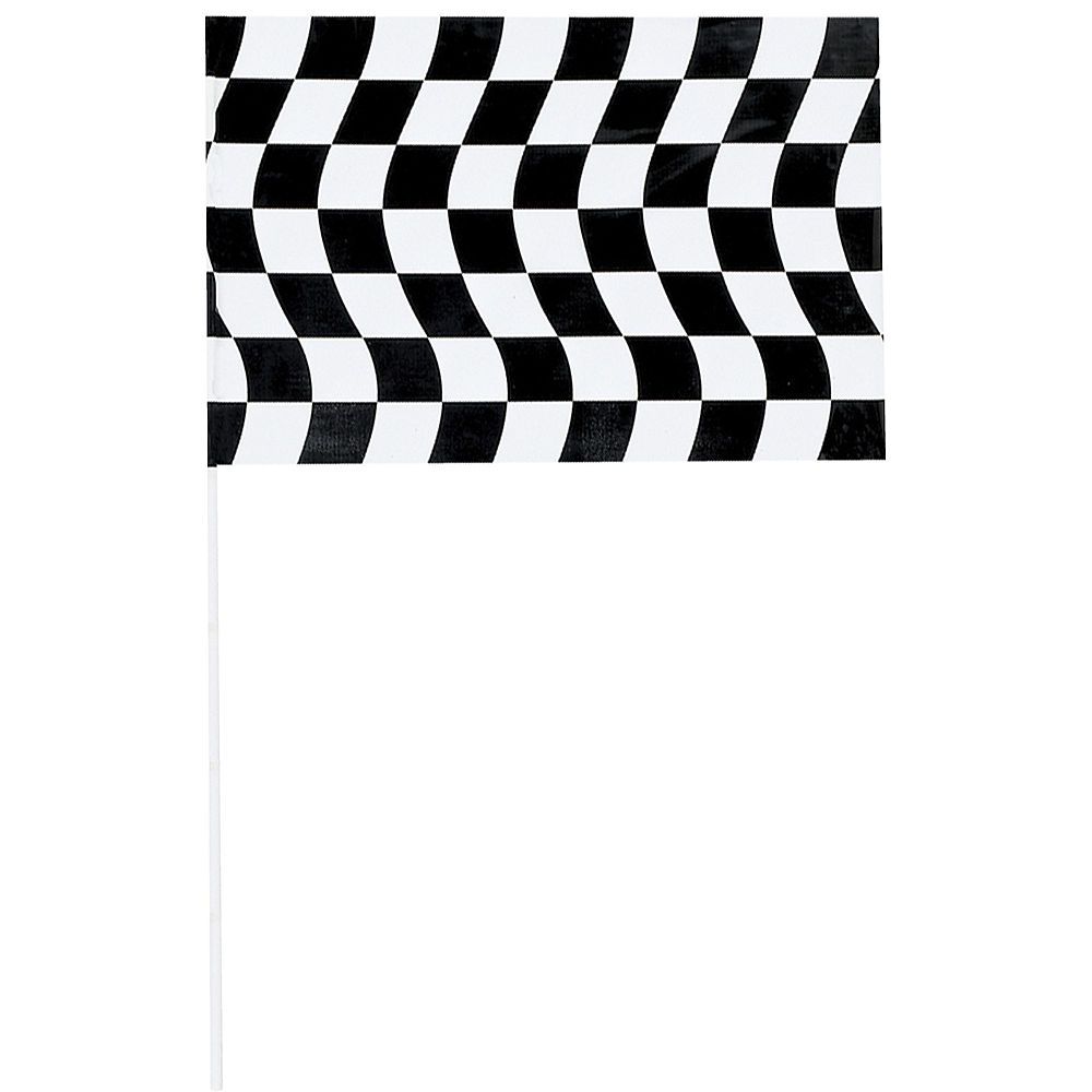 Drapeau géant à damier noir et blanc Front_Flat