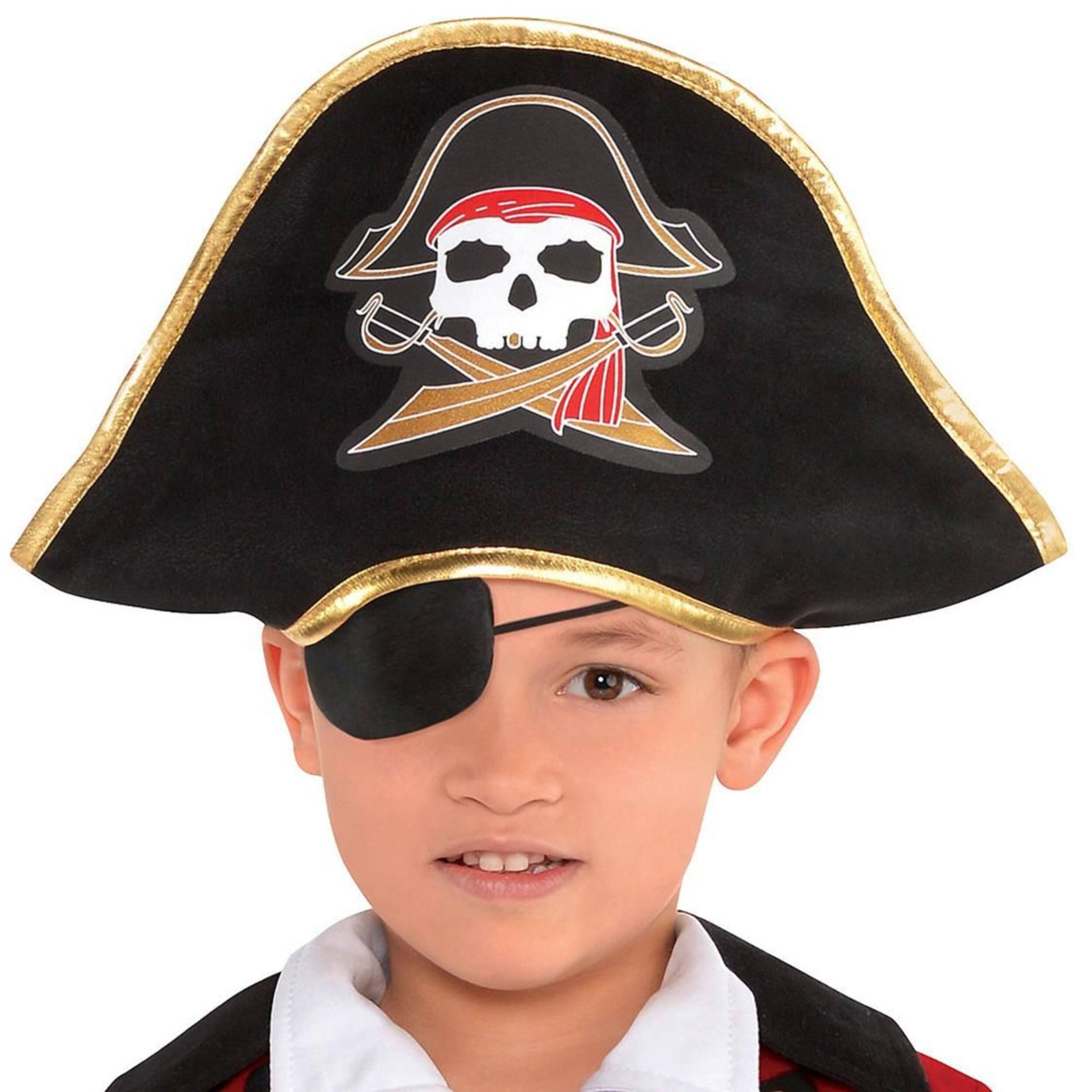 Kids' Pirate Black/Red Outfit with Jacket/Shirt/Pant/Hat/Boot Covers ...
