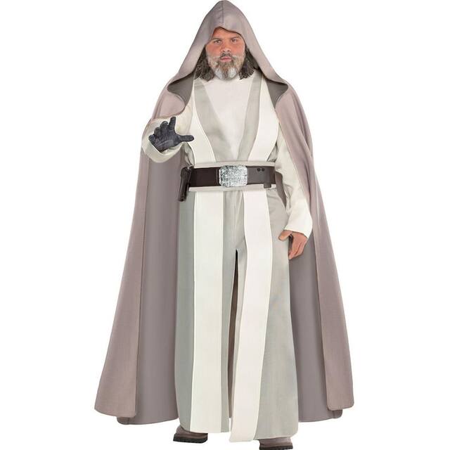 Costume de Luke Skywalker de Disney Star Wars pour hommes, gris, cape, choix de tailles Front_Flat