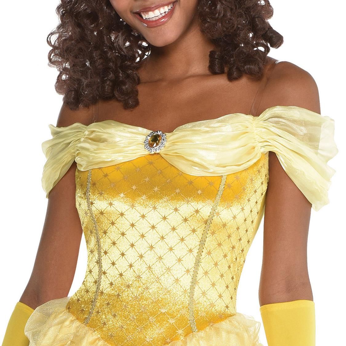 Women s Disney Beauty and the Beast Belle Yellow Princess Dress with Gloves Halloween Costume Assorted Sizes Party City