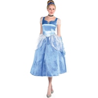 Women's Disney Cinderella Blue Princess Dress Halloween Costume, Assorted Sizes Front_Flat