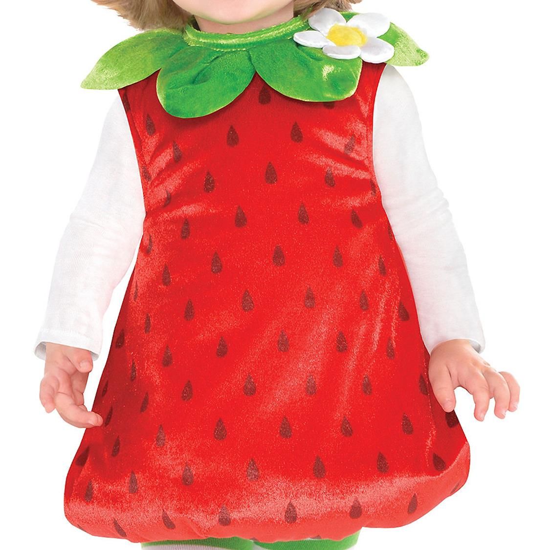 Infant Strawberry Red Romper with Hat & Leggings Halloween Costume, Assorted Sizes CloseUp
