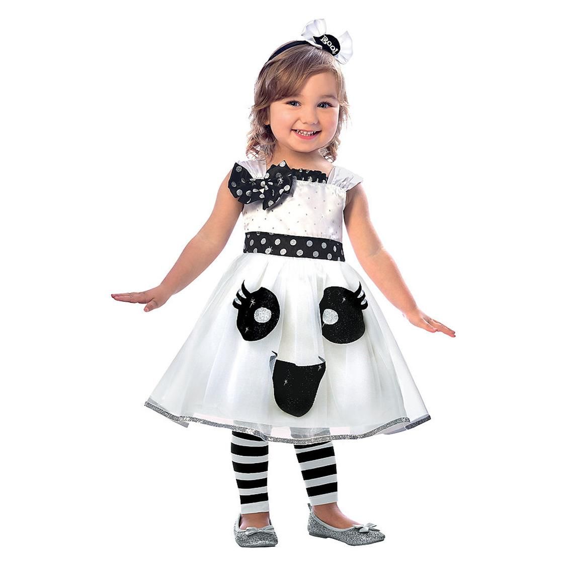 Infant Ghost White/Black Dress with Headband Halloween Costume, Assorted Sizes Front_Flat