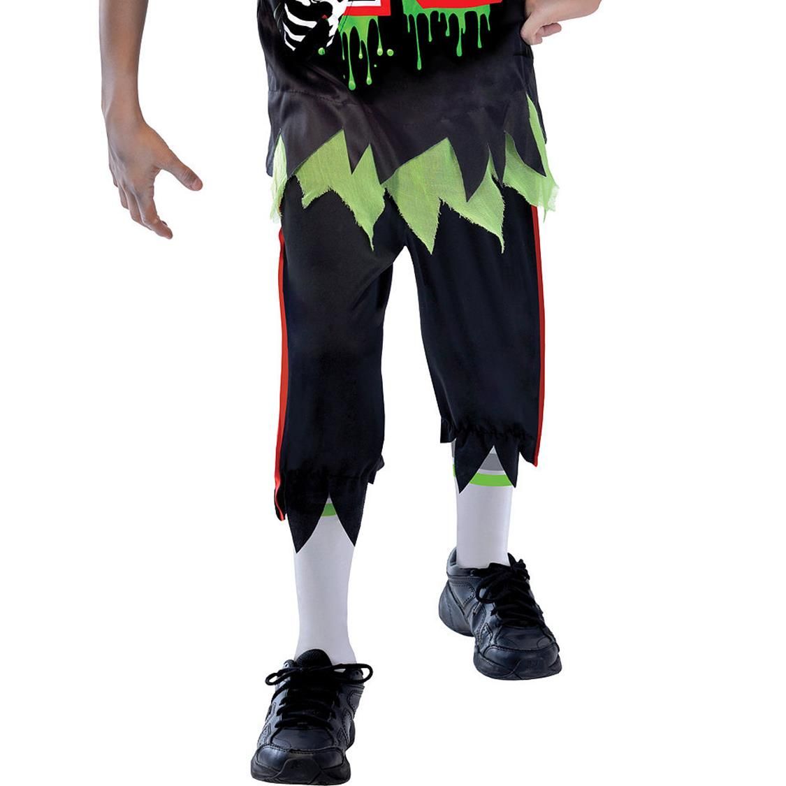 Kids' Zombie Football Player Green Outfit with Jersey/Pants/Mask Halloween Costume, Assorted Sizes CloseUp