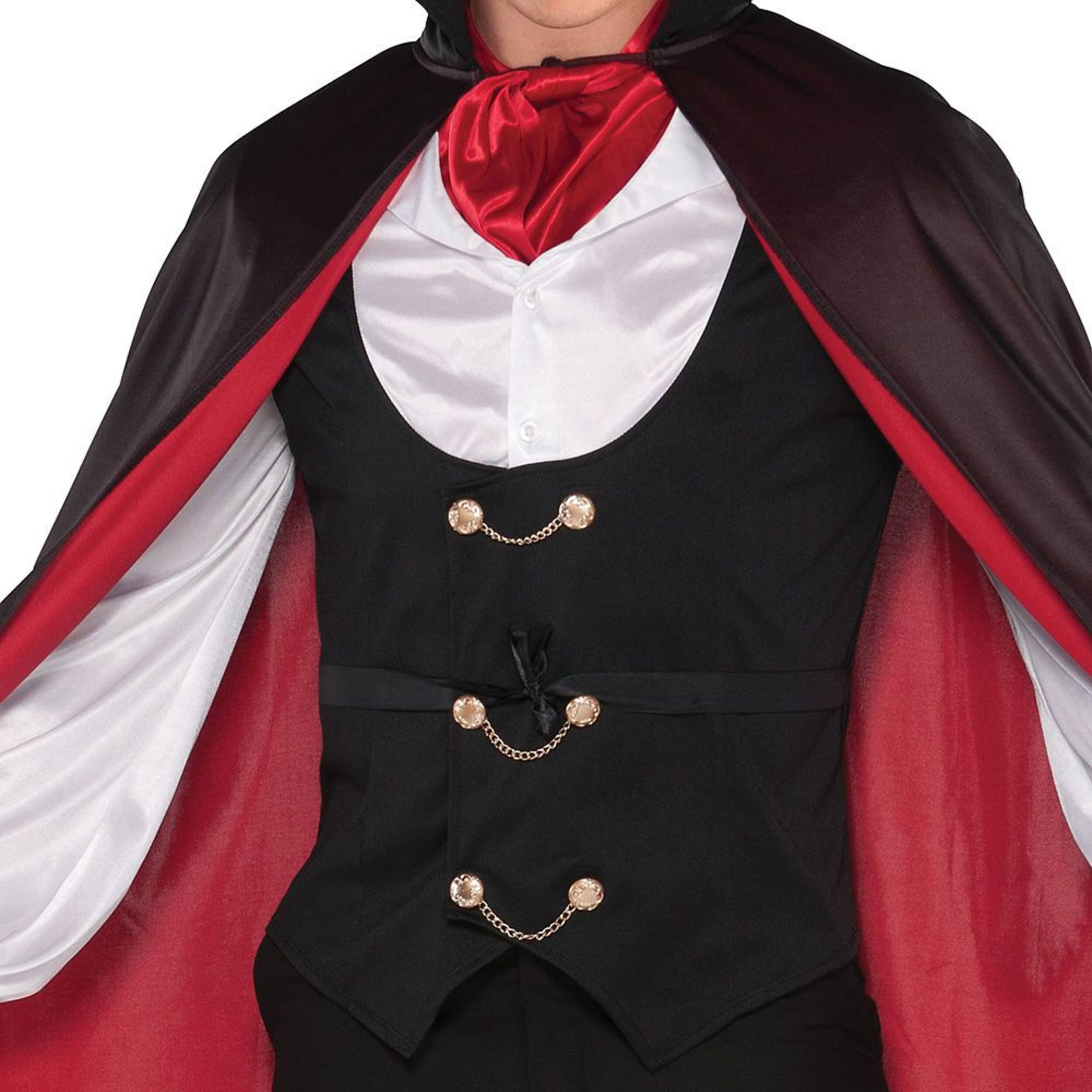 Mens Dracula Vampire Black Red Outfit With Shirt And Capehalloween