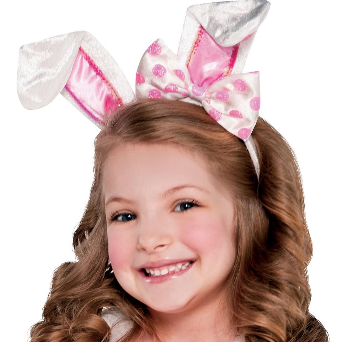 Kids' Bunny White/Pink Dress with Headband & Leg Warmers Halloween Costume, Assorted Sizes CloseUp