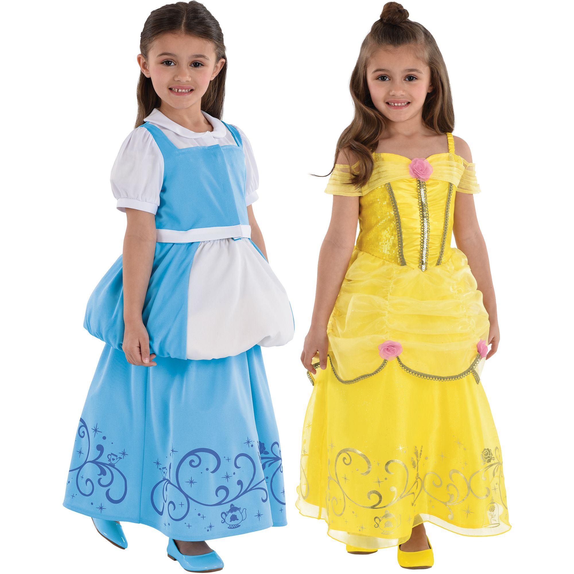 Child Belle Princess Costume Disney Girls Kids Beauty And The Beast Fancy  Dress