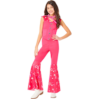 Kids' Mattel Barbie Movie Pink & Star Cowgirl Jumpsuit & Bandana Halloween Costume, Assorted Sizes