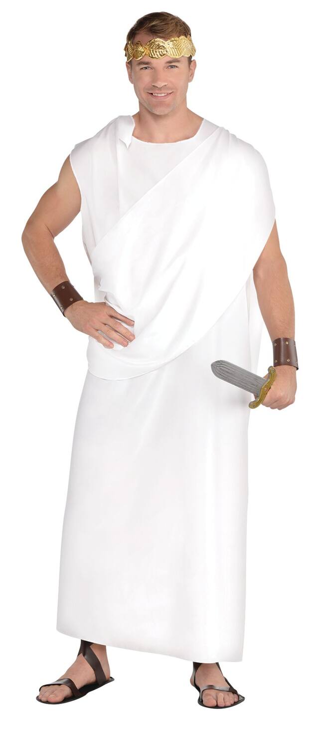 Greek Drapped Toga White One Size Wearable Costume Accessory