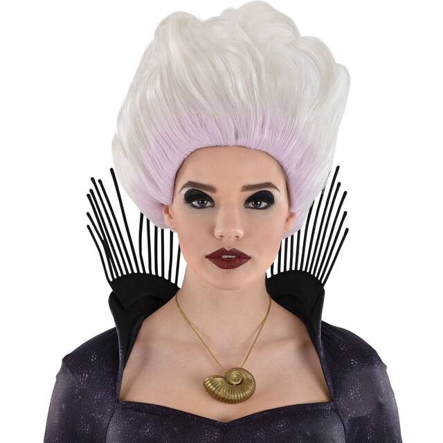 Disney The Little Mermaid Ursula Villain Seashell Necklace, Gold, One Size, Wearable Costume Accessory for Halloween Front_Flat