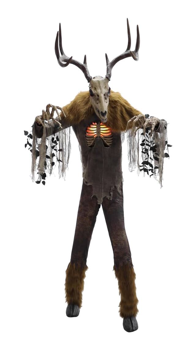 Wendigo Animated Light-Up Monster Character, Brown, 12-ft, Sound & Light Activated Indoor/Outdoor Decoration for Halloween Front_Flat