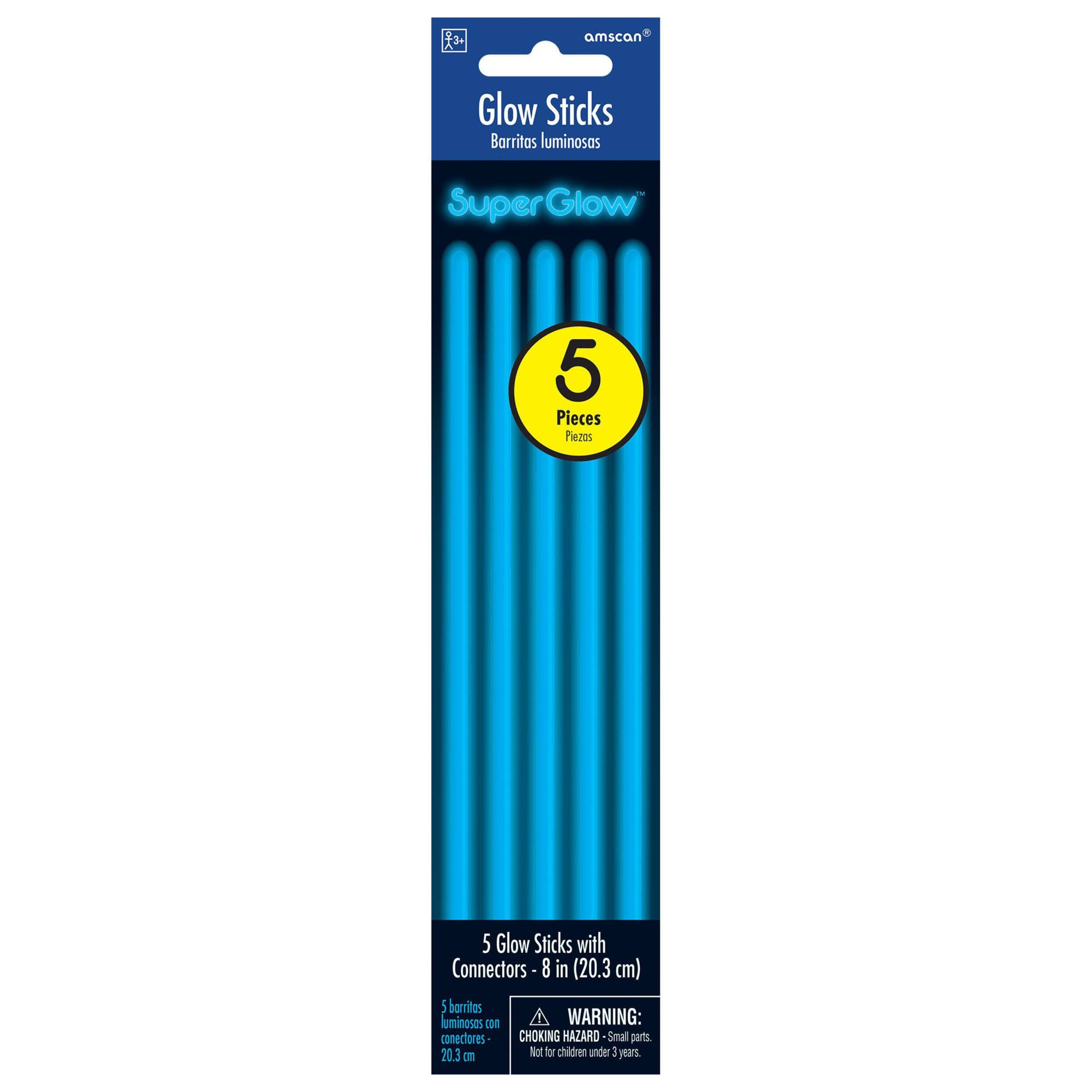 Bâtons fluorescents, bleu, 8 po, paq. 5, 13 ans et plus Front_Flat