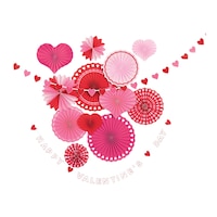 Valentines Paper Fan Décor Kit