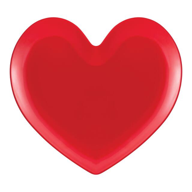 Valentines Heart Shaped Melamine Plate Front_Flat