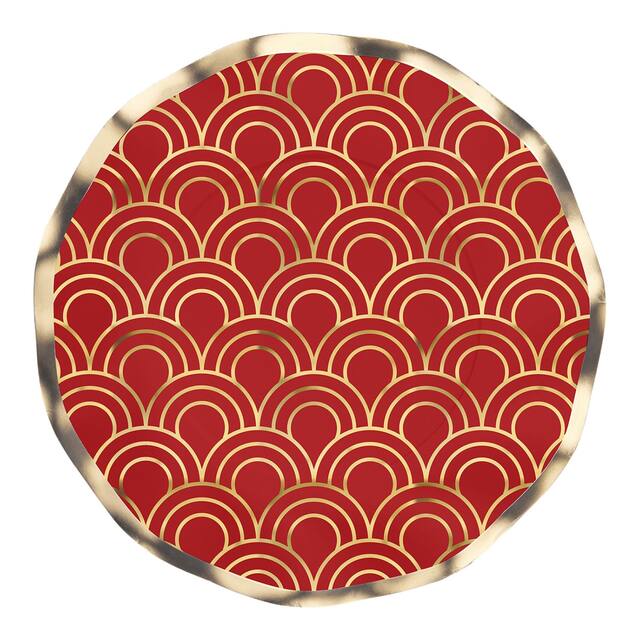 Assiettes à salade du Nouvel An lunaire, 8 po, paq. 8 Overhead_Flat