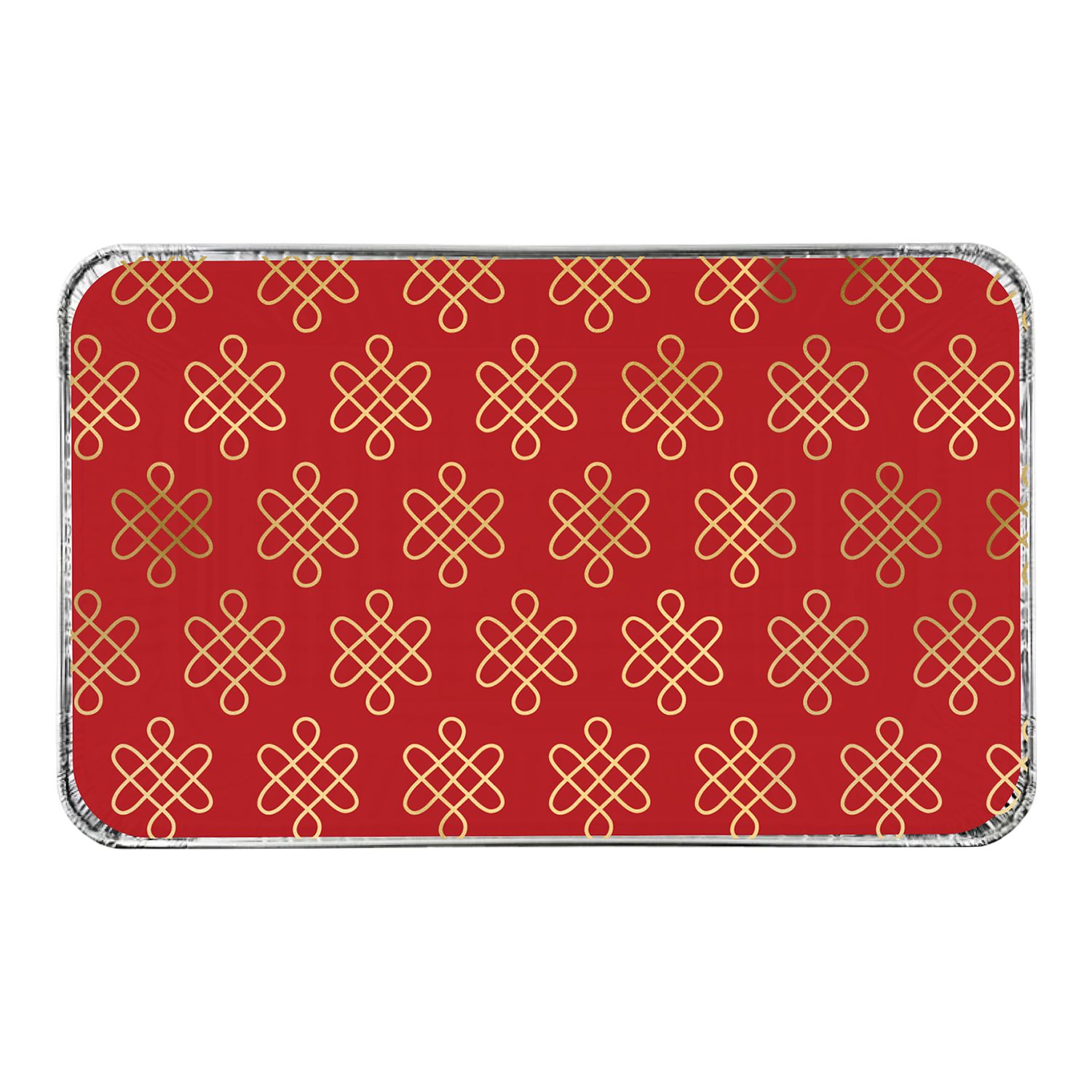 Petits plats et couvercles en aluminium Nouvel An lunaire, paq. 6 Overhead_Flat