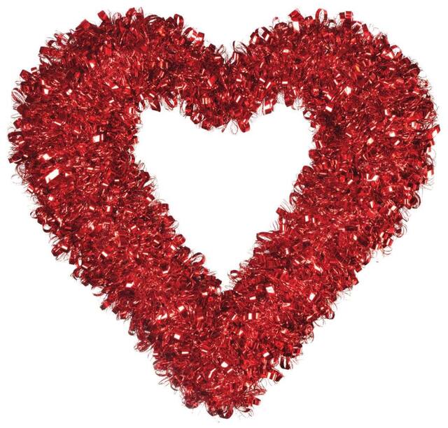 Couronne de la Saint-Valentin en coeur, en guirlande Front_Flat