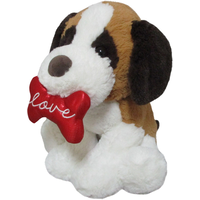 Chiot en peluche avec os, 11 po Front_Three_Fourths_Angled_Left