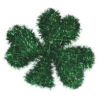 Mini 3D Tinsel Shamrock Front_Flat
