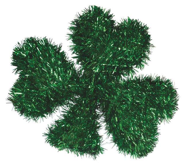 Mini 3D Tinsel Shamrock Front_Flat