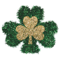 Deluxe 3D Tinsel Shamrock Front_Flat
