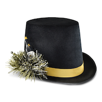 Chapeau haut de forme bouteille de champagne Amscan, noir, argent et or Front_Three_Fourths_Angled_Right
