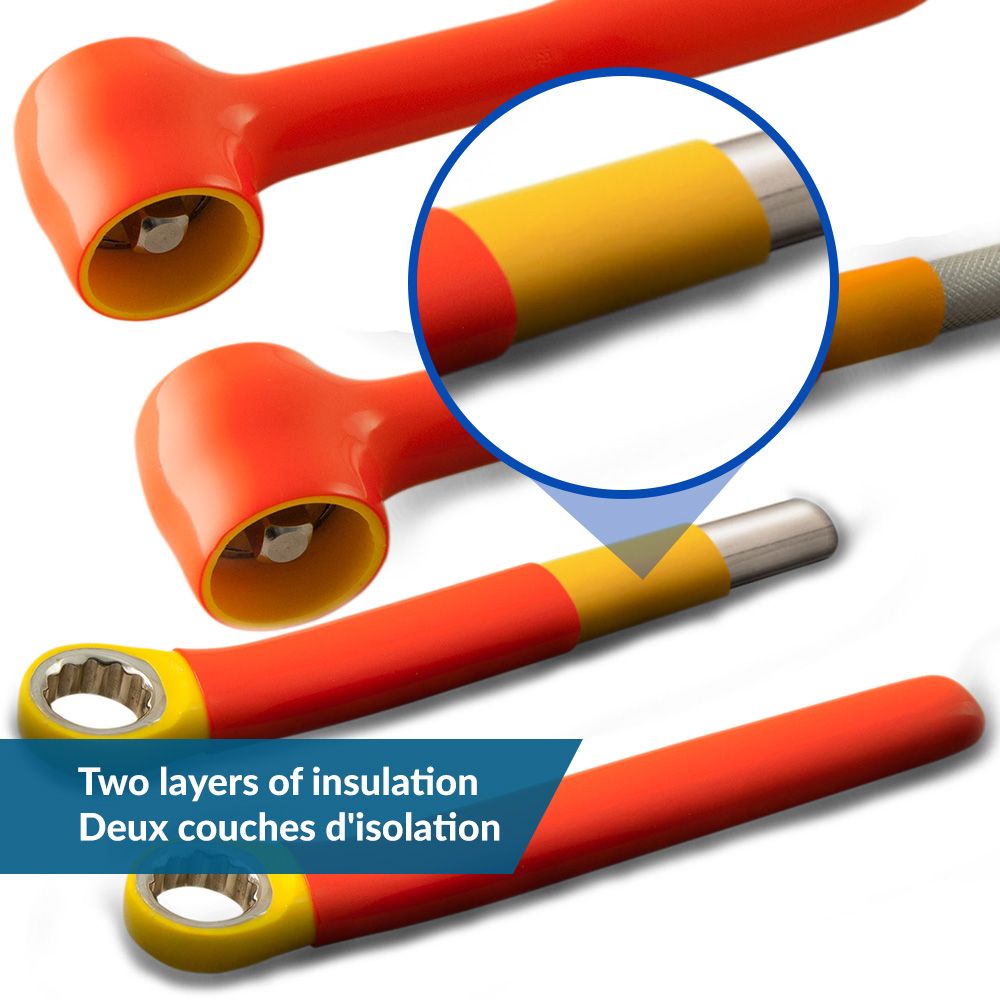 Gray Tools 3/8-in Drive Standard Length Socket, Assorted Sizes, SAE, 12 Point, 1000V Insulated Composite_or_Mixed