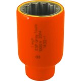 Gray Tools 1/2-in Drive Standard Length Socket, Assorted Sizes, SAE, 12-Point, 1000V Insulated Front_Elevated