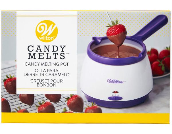 Wilton Candy Melts Melting Pot, Purple/White, 6-in, for Fruit Dipping/Decorating Front_Flat